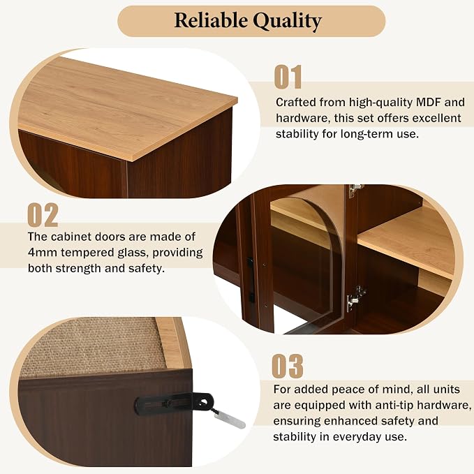 Merax Vintage Farmhouse TV Stand Set - Image 2