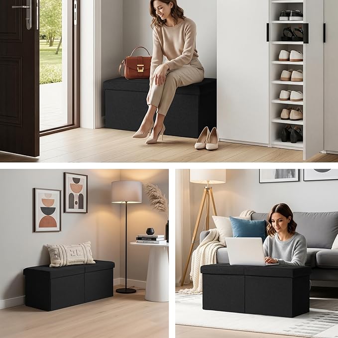 30.5-INCH Storage Ottoman Bench, Footrest - Image 7