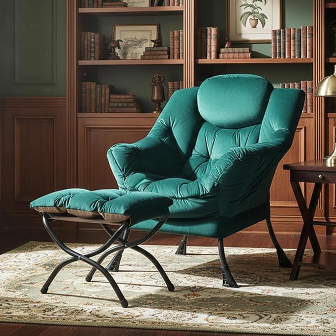 Tiita Lazy Chair with Ottoman, Comfy Leisure Sofa Armchair with Ottoman - Image 3