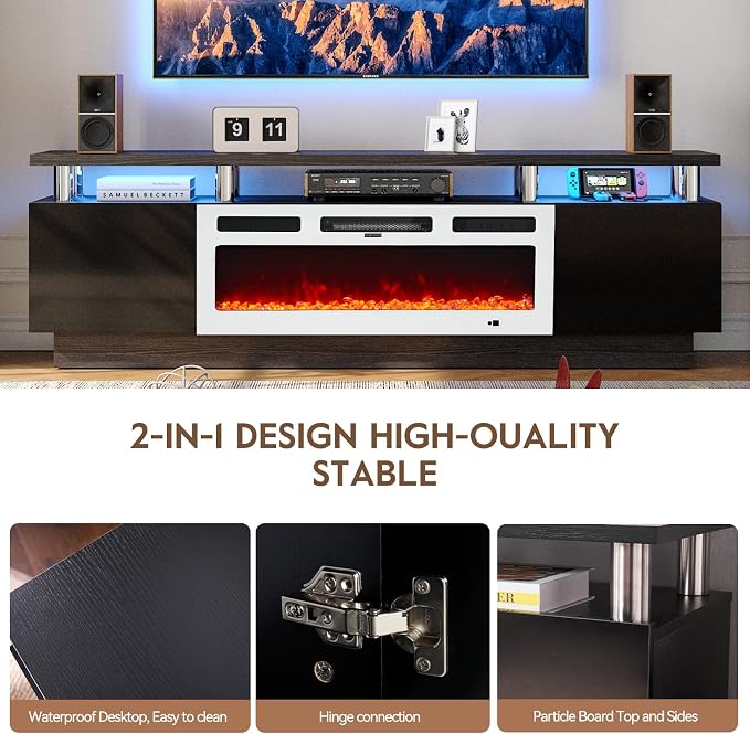 70" TV Stand for Living Room, Modern Entertainment Center & Media Console - Image 5
