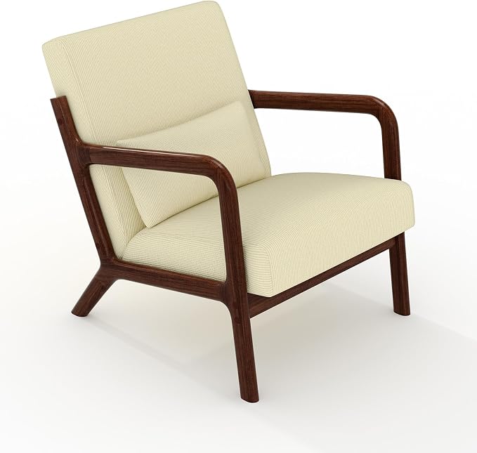 Garvee Mid-Century Modern Accent Chair, Fine Wale Corduroy Upholstery, Solid - Image 7