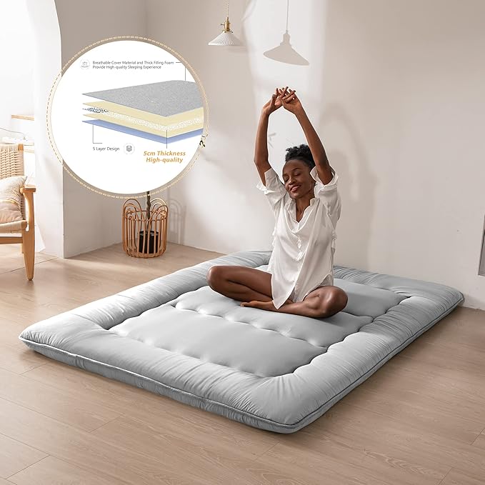 MAXYOYO Japanese Floor Mattress Futon Mattress, Thicken Tatami Mat Sleeping Pad - Image 4