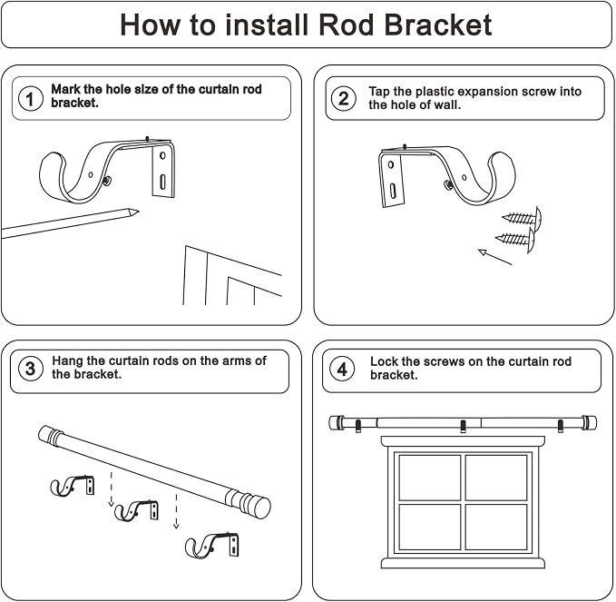 Byondeth Curtain Rods for Windows 16 to 88 Inches Adjustable Length 1 Inch - Image 7