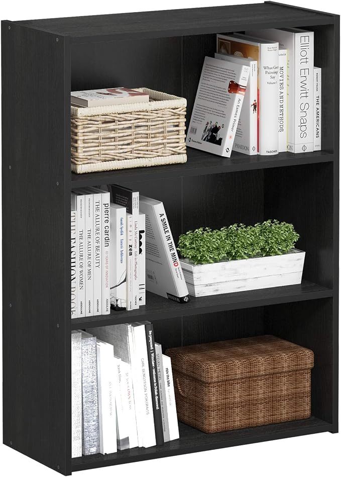 Furinno PASIR Book Shelf, 3-Tier Bookshelf, Storage Shelves Bookcase, 9.7 x by Furinno-FitsYourSpaceFitsYourBudget