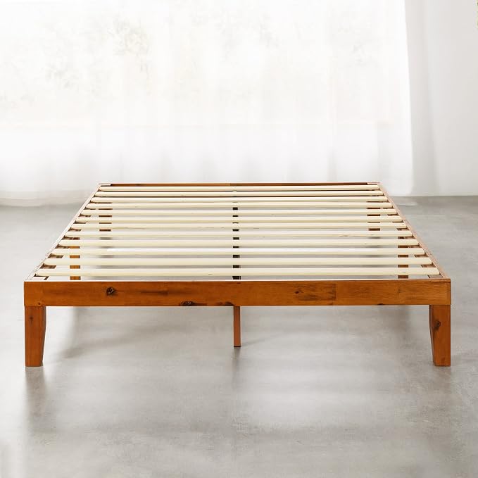 Mellow Naturalista Classic 12-Inch Solid Wood Platform Bed | Wooden Slats - Image 3