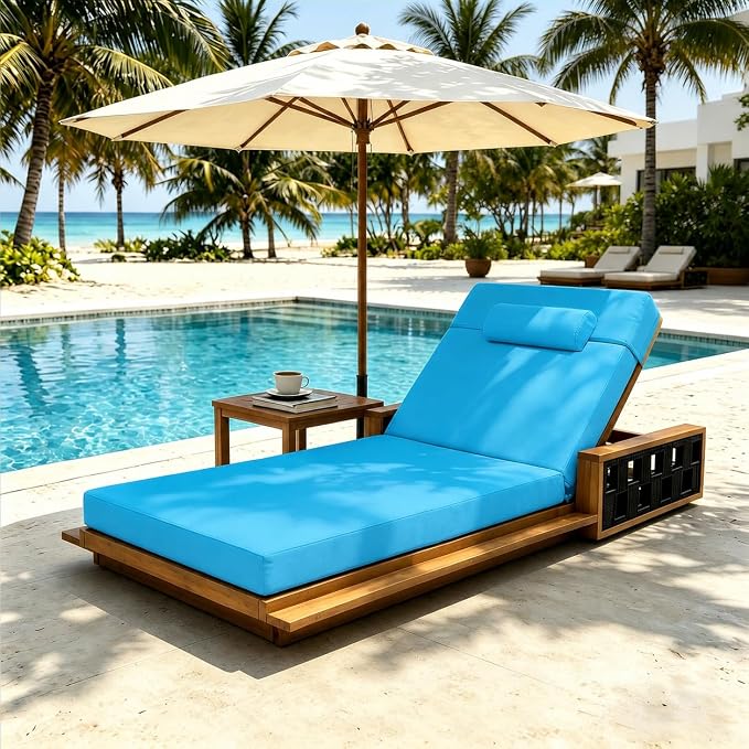 Chaise Lounge Cushion for Outdoor Furniture, Waterproof, Fade-Resistant and - Image 8