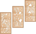 IARTTOP Tropical leaf Wood Wall Decor Framed Palm Monstera Leaves Wooden Wall by IARTTOP