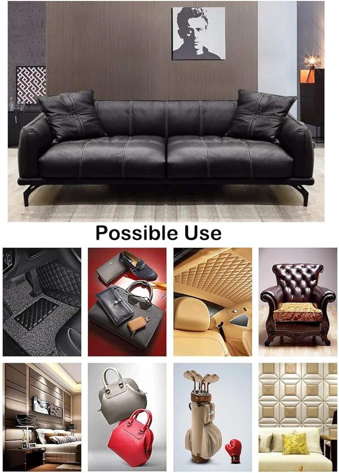 Wento Thick Faux Leather Fabric Soft Skin Grain PU Leather - Image 7