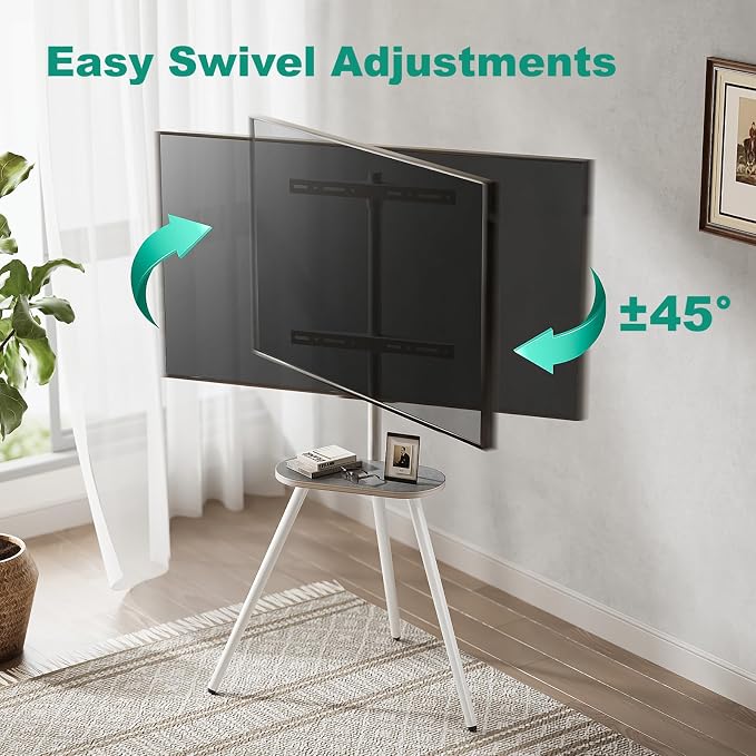 White Metal Tripod Easel TV Stand - Image 3