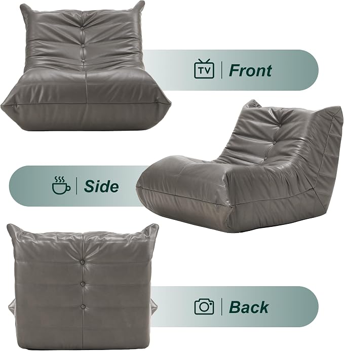 Hobestluk Giant Bean Bag Chair Lazy Floor Sofa, Memory Foam Fireside Sofa - Image 8