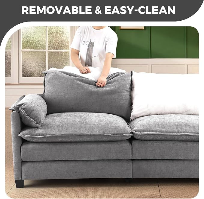 ELUCHANG Oversized 113" Modular Sectional Sofa, Comfy Deep Seat Cloud Couch - Image 5