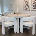 VESCASA Linen Barrel Dining Chair by VESCASA