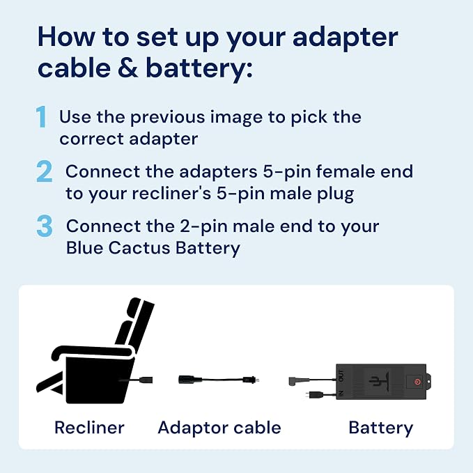Blue Cactus Adapter Cables for Recliner Battery Pack - Image 6