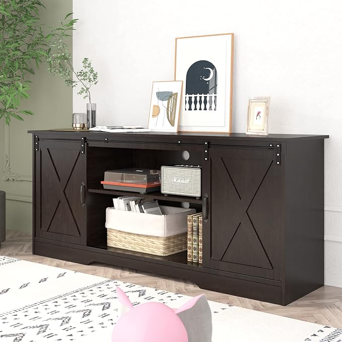4 EVER WINNER 59" Farmhouse TV Stand, TV Entertainment Center - Image 8