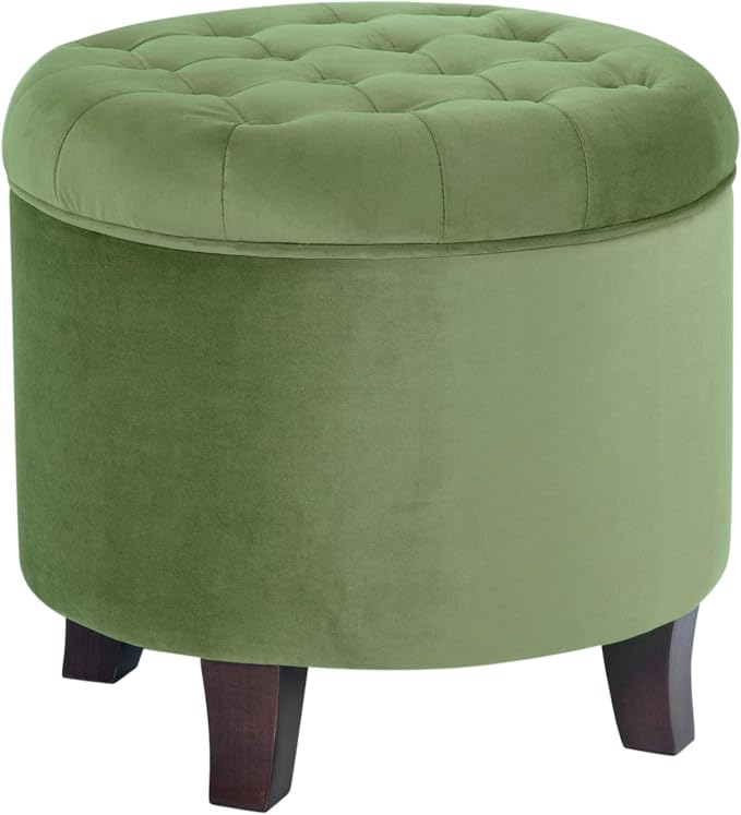 HomePop by Kinfine Fabric Upholstered Round Storage Ottoman - Image 7
