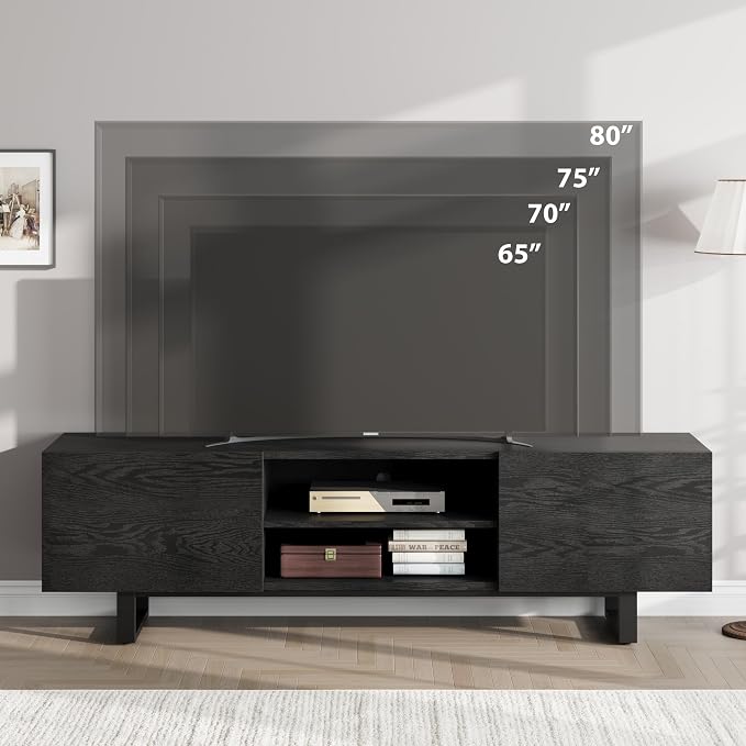 GarveeHome Industrial TV Stand for 80 in, Modern Entertainment Center - Image 4