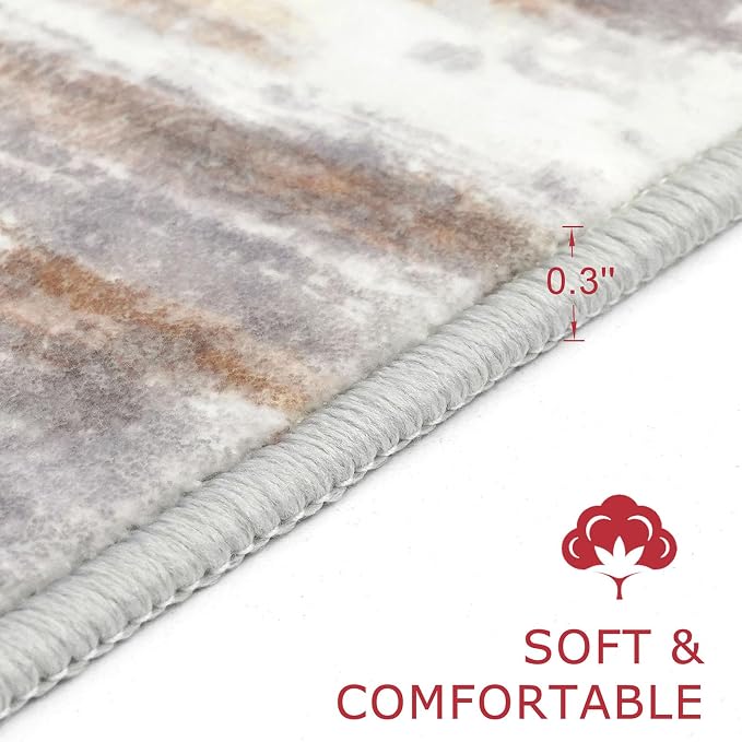 KOZYFLY Modern Abstract 4x6 Rug Washable Large Rugs - Image 2
