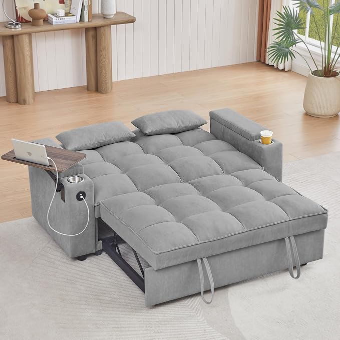 Auvsoce 65'' Convertible Sleeper Sofa Bed - Image 5