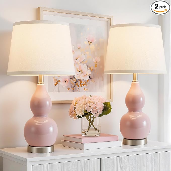 GyroVu 22" Table Lamp Set of 2, Color Temperature Adjustable Double Gourd by WelcomeGyroVu