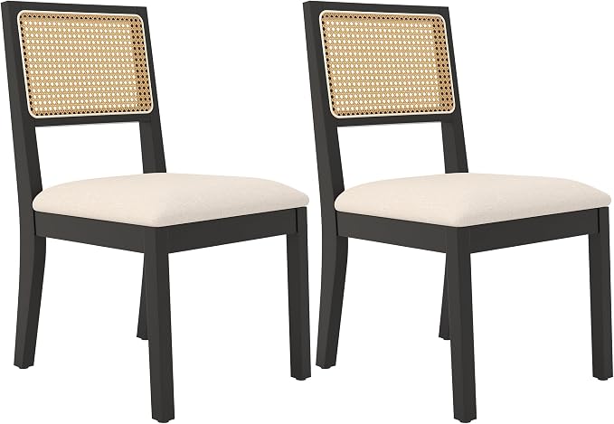 Westice Rattan Dining Chairs Set of 2, Farmhouse Natural Dining Room Chairs by ChairsforHomeLivingRoom