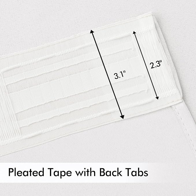 MIULEE Pure White Back Tab Blackout Curtains 102 Inch Long 2 Panels Set - Image 4