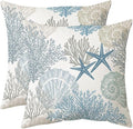 Tritard Nautical Coastal Throw Pillow Covers 16x16 Set of 2 Beach Themed Ocean by Tritard