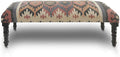 LR Home Upholstered Bench for Bedroom End of Bed |Southwestern Vintage Ottoman by LRHome