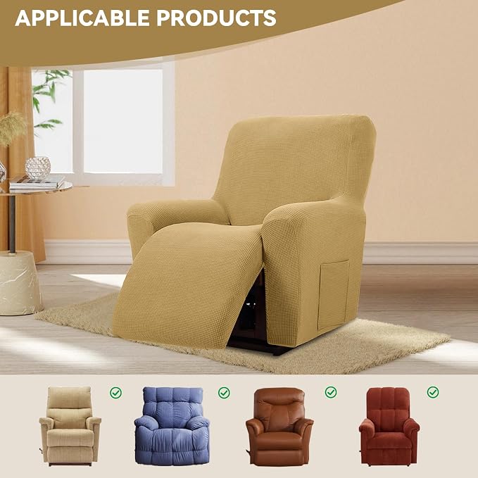 Cupuamon Recliner Chair Covers, Lazy Boy Recliner Covers Stretch Reclining - Image 5
