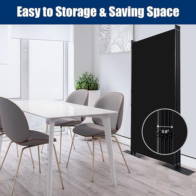 Room Divider 6FT Portable Room Dividers and Folding Privacy Screens, 4 Panel - Image 4