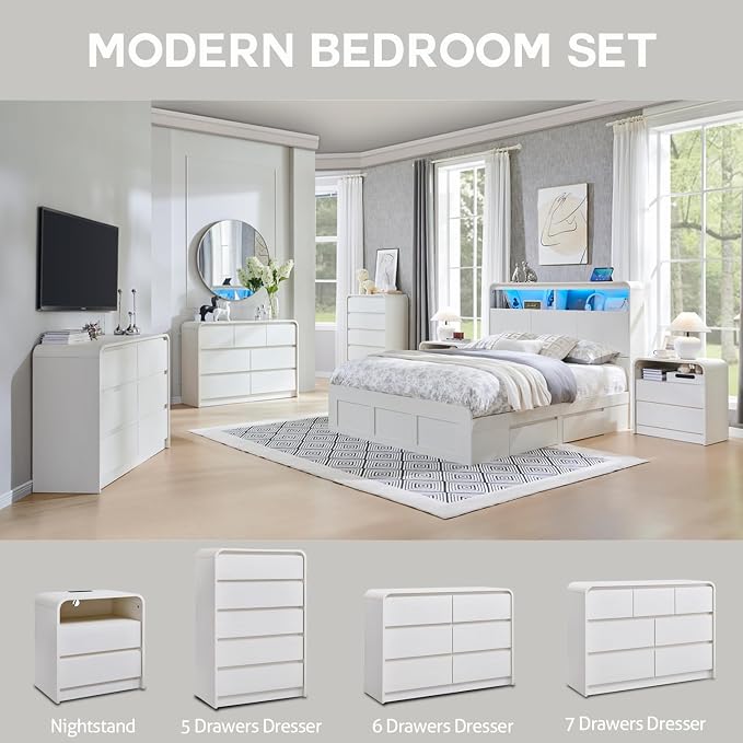 Aitjunz Modern 5 Drawers Dresser - Image 6
