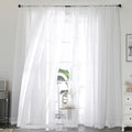 OWENIE Sheer White Curtains, Sheer Curtains 96 inches Long 2 Panels Set by OWENIE