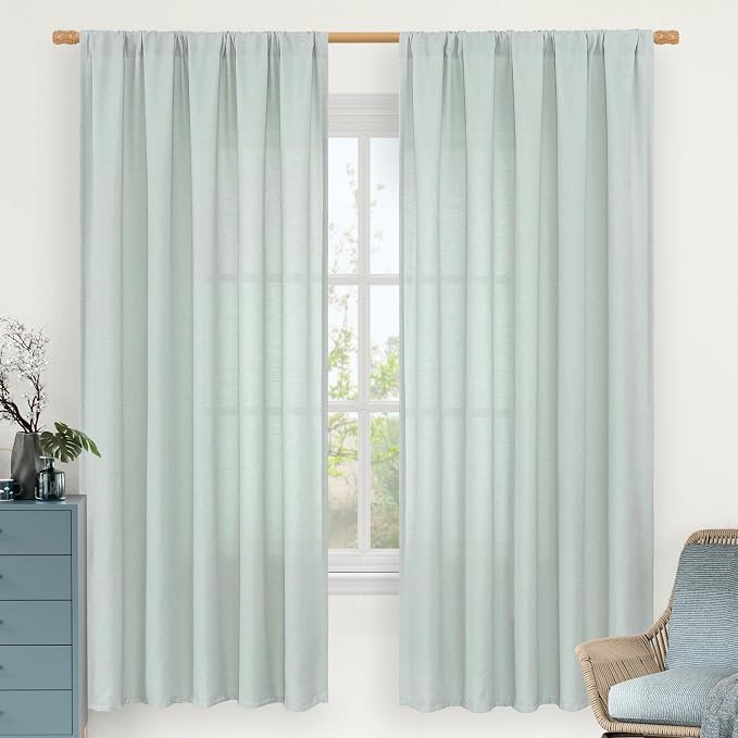 LAMIT Linen Blended Curtains 72 inch by LAMIT