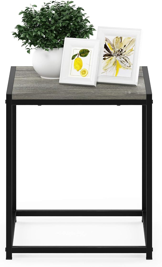 FURINNO Camnus Modern Living End Table, French Oak Grey, 15.75 in x 15.75 in x - Image 4