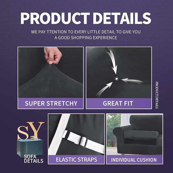 ZNSAYOTX Luxury Velvet Chair Slipcovers - Image 4
