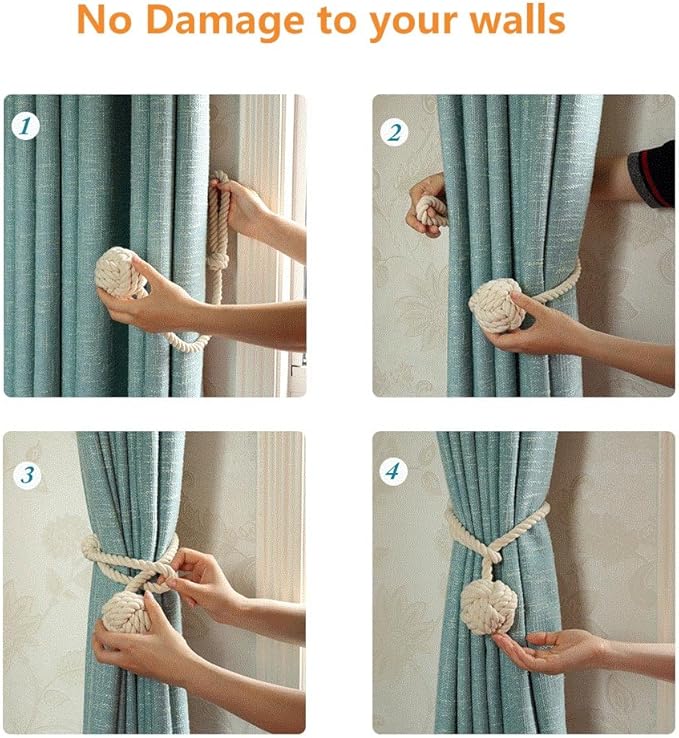 Melaluxe 2 Pack Curtain Tiebacks - Image 3