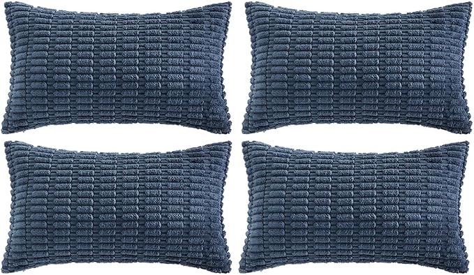 Fancy Homi 4 Packs Dusty Blue Decorative Throw Pillow Covers 16x24 Inch by Fancy+Homi