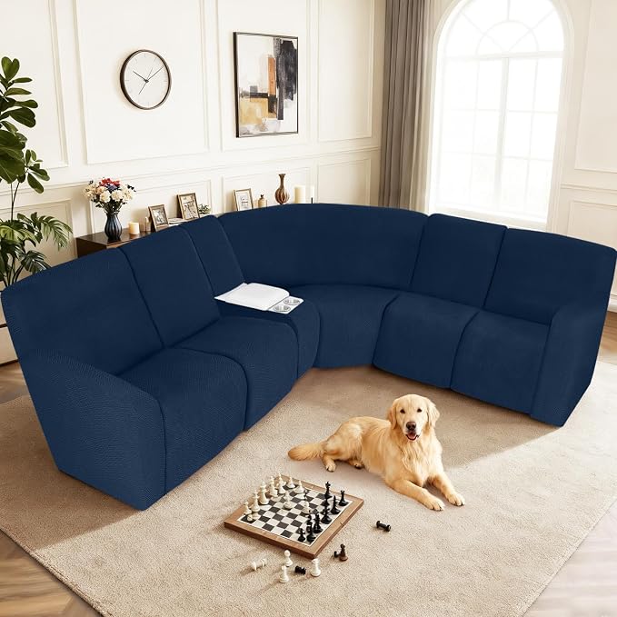 ALIECOM 100% Waterproof Recliner Sectional Couch Covers L Shape Stretch Corner - Image 2