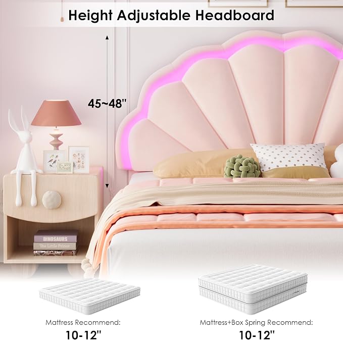 HIFIT Full Size Upholstered Smart LED Bed Frame - Image 8