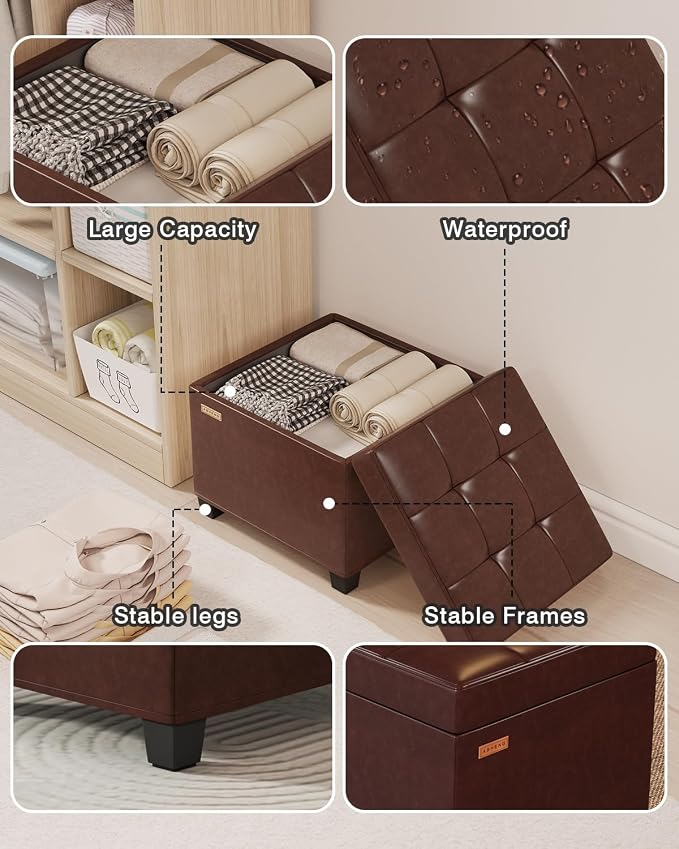 ABHENG Synthetic Leather Cover Steel Frame Ottoman - Image 6