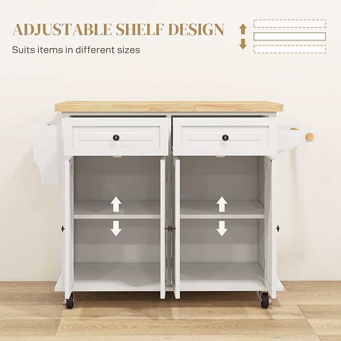 HOMCOM Kitchen Island Cart - Image 4