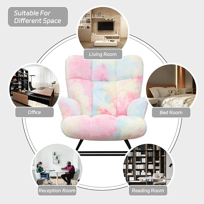 SAETSFEG Rocking Chair Nursery Teddy Upholstered Glider Rocker Rocking Accent - Image 5