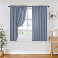 HOMEIDEAS Non-See-Through Stone Blue Privacy Sheer Curtains, 52 X 45 Inches by HOMEIDEAS