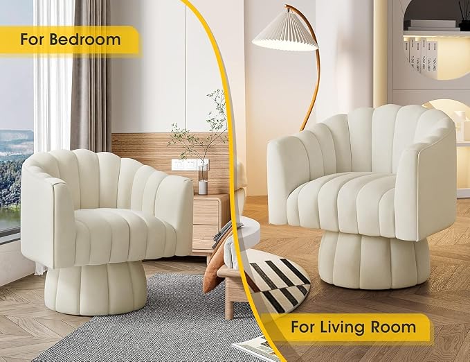 Dewhut Swivel Accent Chair Set of 2, 360° Swivel Barrel Chair - Image 3