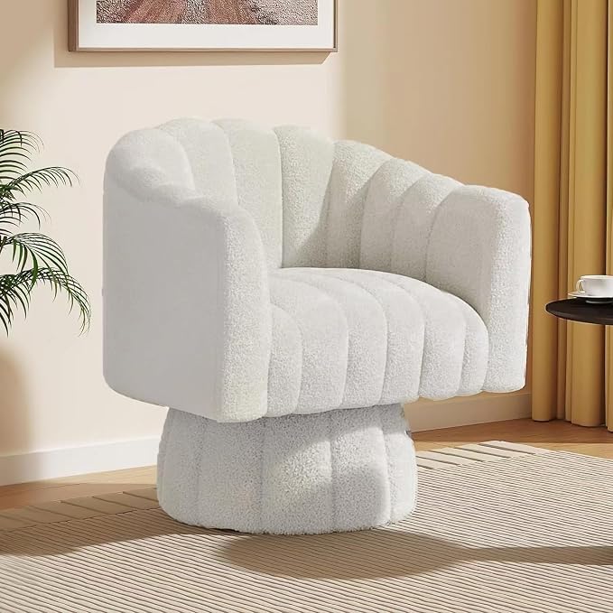 Dewhut Swivel Accent Chair, 360° Swivel Barrel Chair by FocusOnQualityFurniture