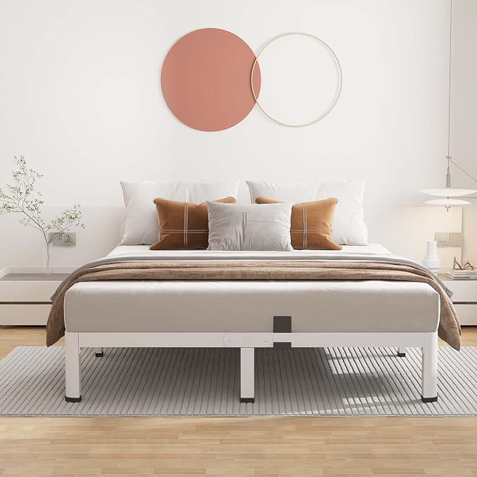 ROIL 7 Inch White King Bed Frame - Image 3