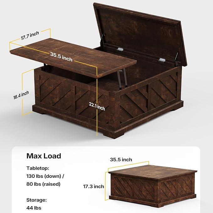 Amada Lift Top Coffee Table - Image 2