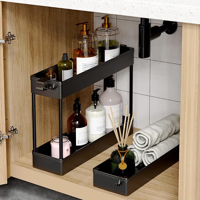 SPACEKEEPER Slim Rolling Storage Cart, 3 Tier Bathroom Storage Organizer - Image 5