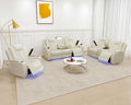 Power Recliner Sofa Set with LED, Leather Reclining Sofa Set, Living Room by PonlivingFurniture