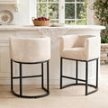 ClinQ 26" H Counter Height Bar Stools Set of 2, Modern Barrel Counter Stools by ExperienceExquisiteLife