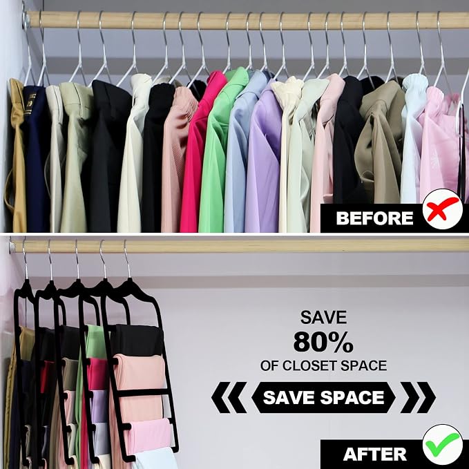 Closet Organizers and Storage, 5 Pack Velvet Pants-Hangers-Space-Saving - Image 4